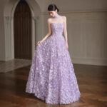 High-end strapless evening gown (Custom-made item; non-returnable/non-exchangeable)