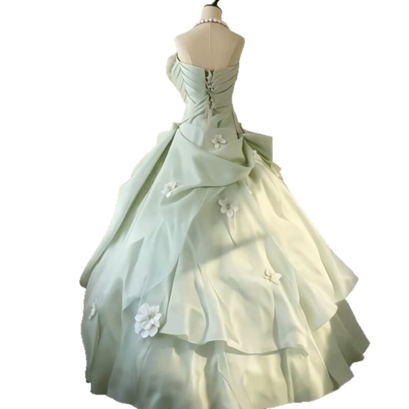Off-the-shoulder full-length evening gown