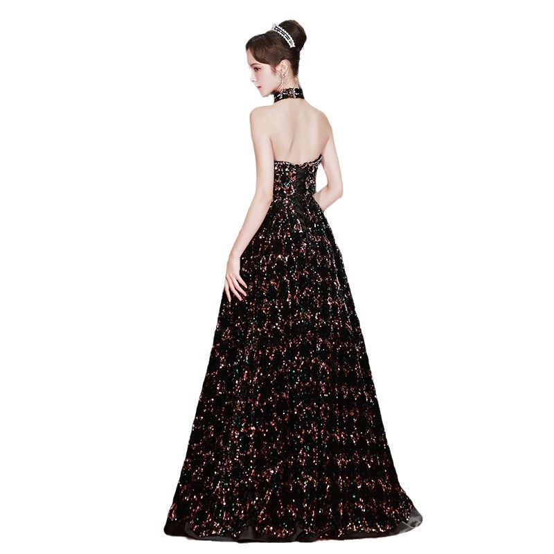 Sparkling sequin maxi skirt evening dress