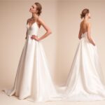Satin Wedding Gown with Spaghetti Straps--(Custom-made item; non-returnable/non-exchangeable)