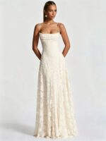 Multicolor camisole gown--(Custom-made item; non-returnable/non-exchangeable)