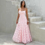 Multicolor camisole gown--(Custom-made item; non-returnable/non-exchangeable)