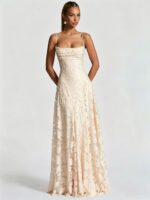 Multicolor camisole gown--(Custom-made item; non-returnable/non-exchangeable)