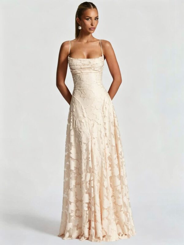 Multicolor camisole gown--(Custom-made item; non-returnable/non-exchangeable)