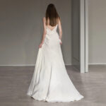 French-style satin slip gown minimalist style
