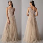 maxi dress featuring elaborate evening dress