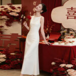 A minimalist long white dress perfect