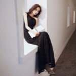 Shimmering black evening gown  formal dress