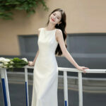 A minimalist long white dress perfect