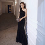 Shimmering black evening gown  formal dress