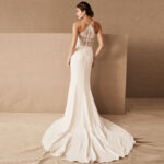 French-style lace fishtail skirt evening dress