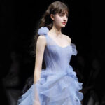 Sheer tulle maxi dress evening gown.