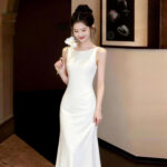 A minimalist long white dress perfect