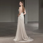 French-style satin slip gown minimalist style