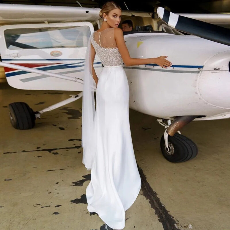 One-shoulder satin maxi dress formal dress