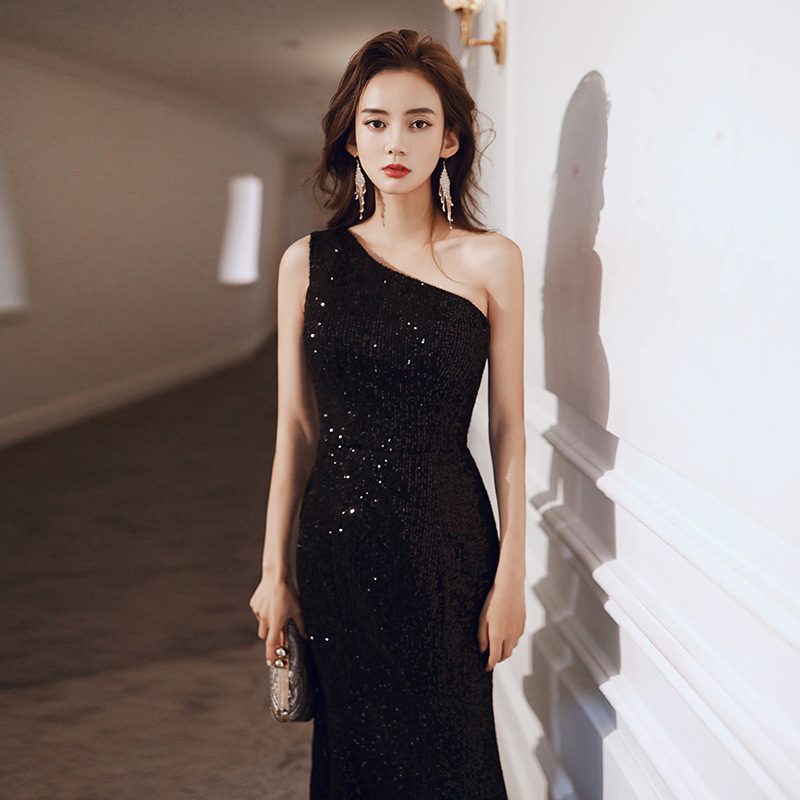 Shimmering black evening gown  formal dress