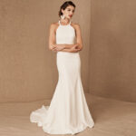 French-style lace fishtail skirt evening dress