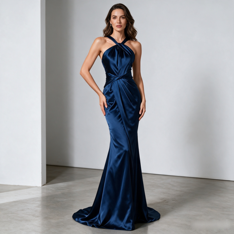 Halter-neck evening gown evening dress