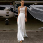 One-shoulder satin maxi dress formal dress
