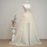 French-style floral lightweight formal dress