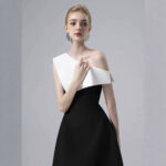 Black and white off-the-shoulder maxi dress