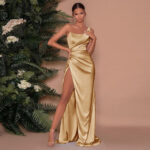 Multi-colored evening gowns, bridesmaid dresses