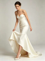 Simple white mermaid skirt formal dress