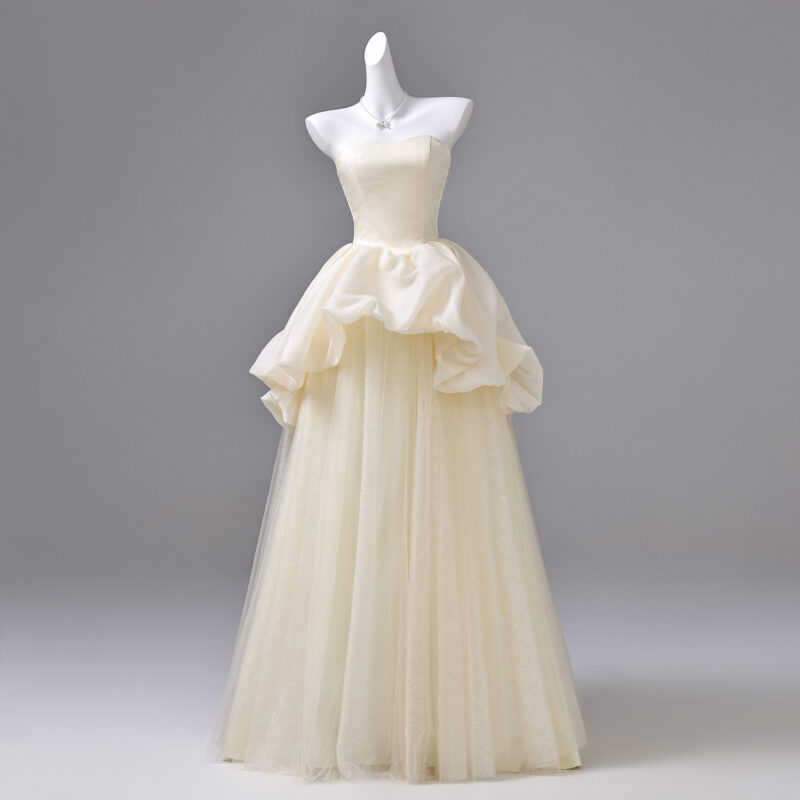 Double-layered, three-dimensional design performance gown