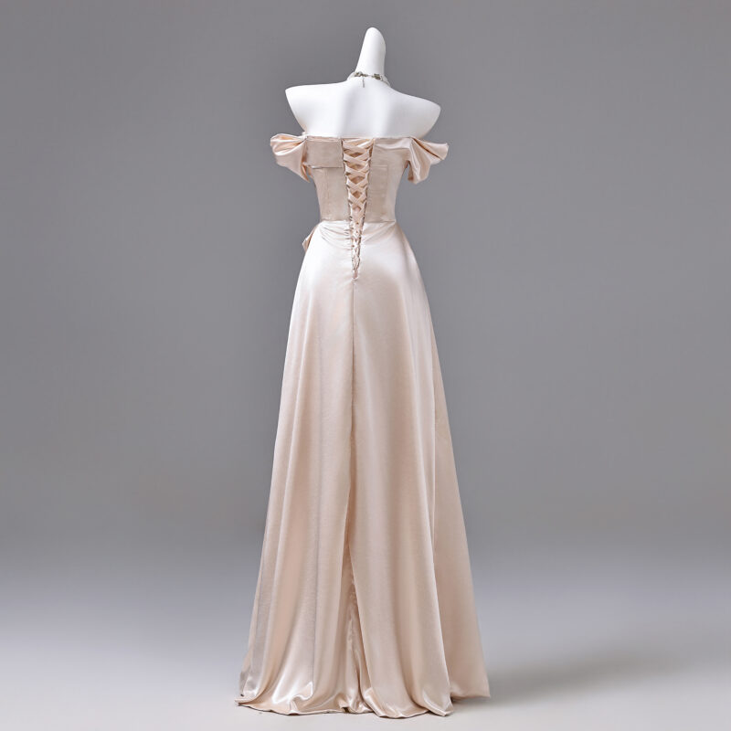 Satin fabric with a simple, elegant design. Formal Dress