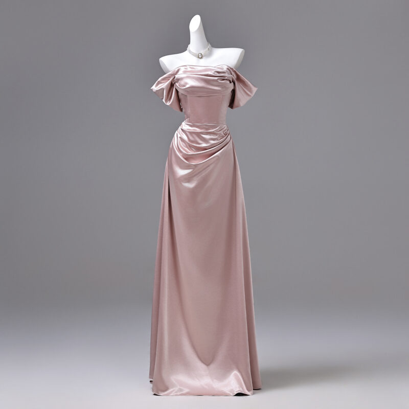 Satin fabric with a simple, elegant design. Formal Dress