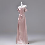 Satin fabric with a simple, elegant design. Formal Dress