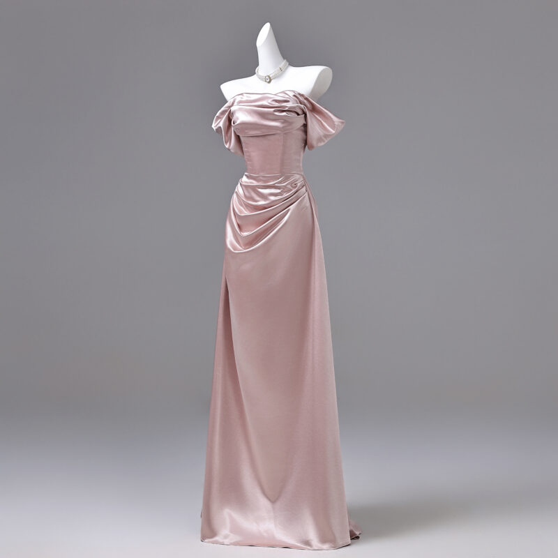 Satin fabric with a simple, elegant design. Formal Dress