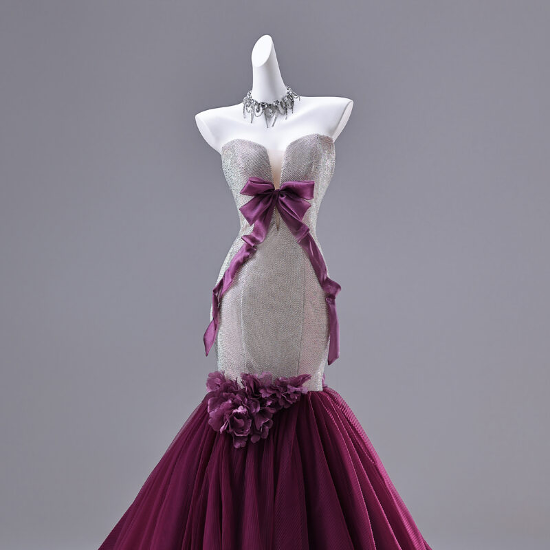 Uniquely designed two-tone fishtail skirt Evening Dress