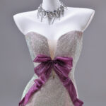 Uniquely designed two-tone fishtail skirt Evening Dress