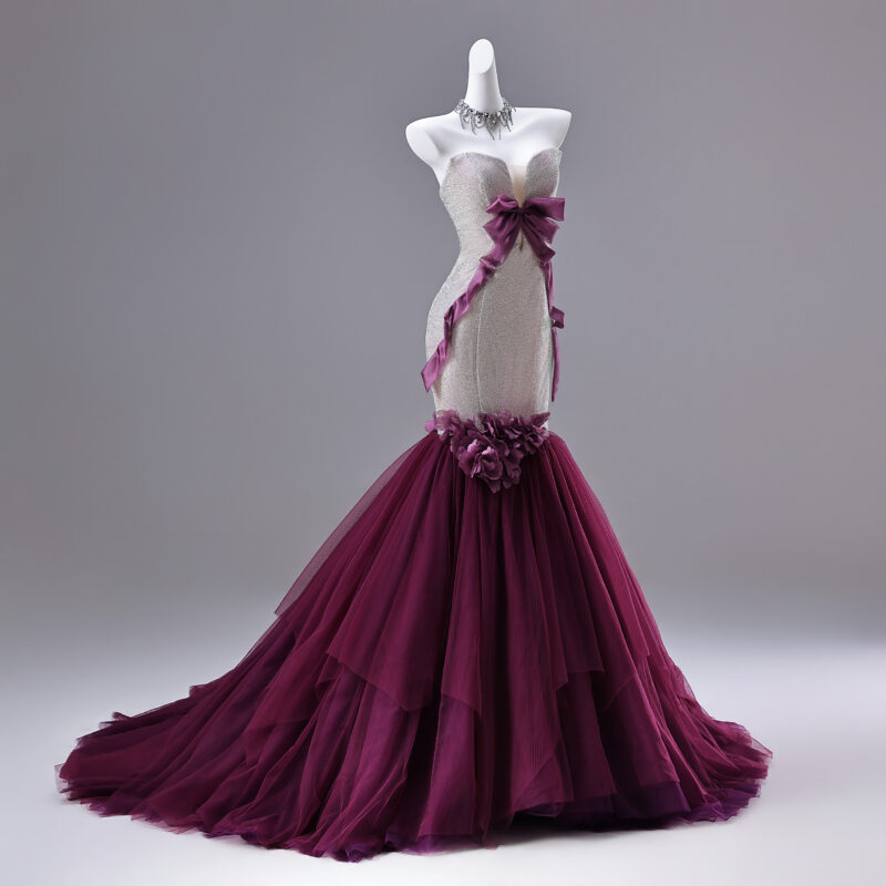 Uniquely designed two-tone fishtail skirt Evening Dress
