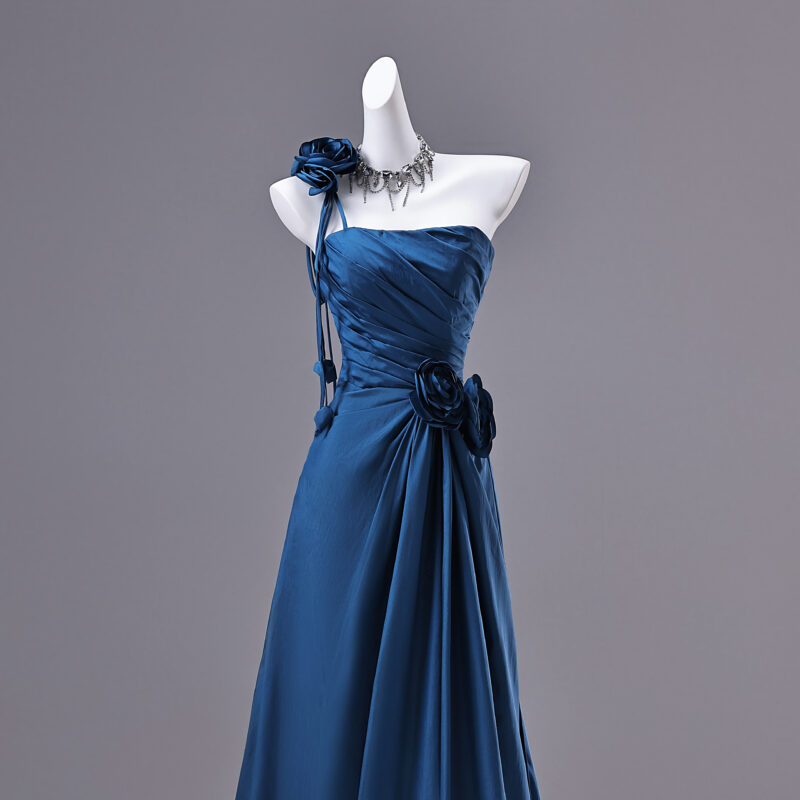 Blue satin dress Formal Dress