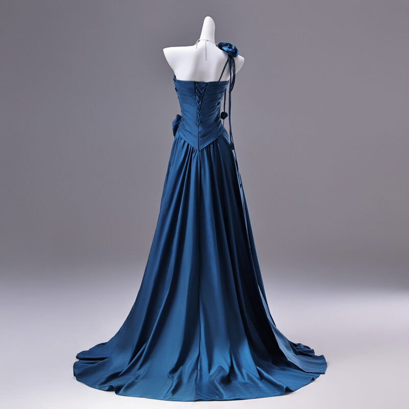 Blue satin dress Formal Dress