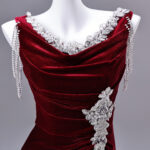 High-end handmade velvet dress Evening Dress