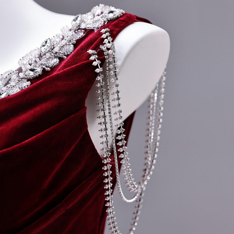 High-end handmade velvet dress Evening Dress