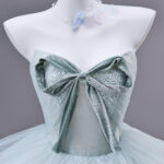 Tiered skirt Bow design at the chest Evening Dress