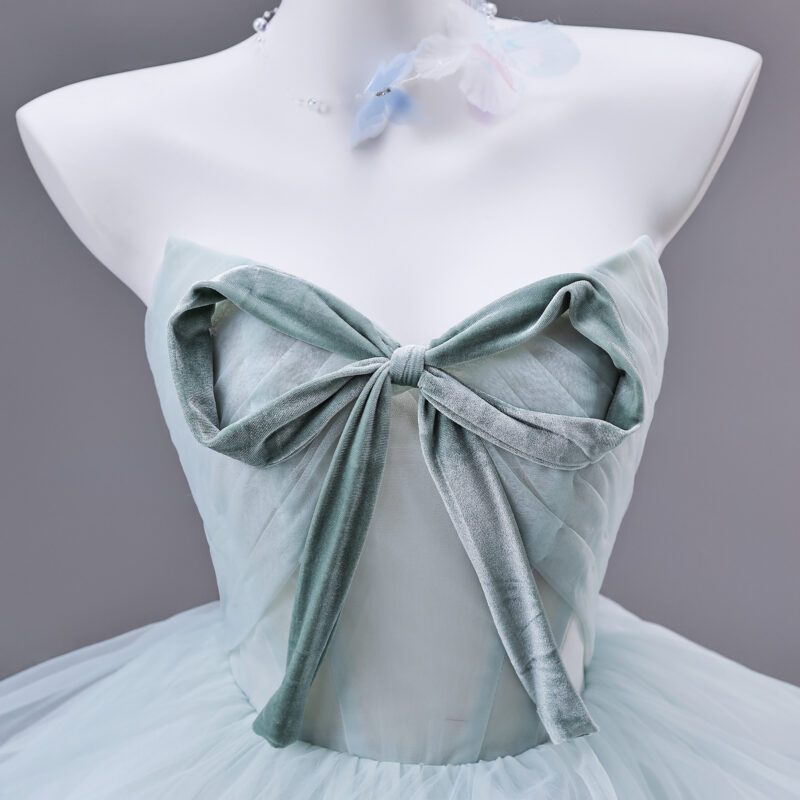 Tiered skirt Bow design at the chest Evening Dress