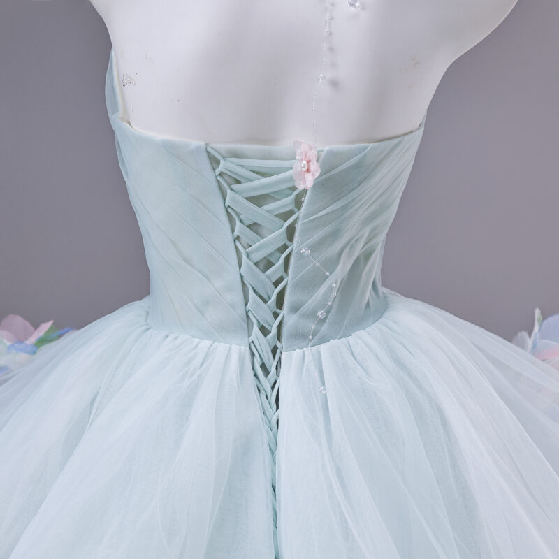 Tiered skirt Bow design at the chest Evening Dress
