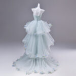 Tiered skirt Bow design at the chest Evening Dress