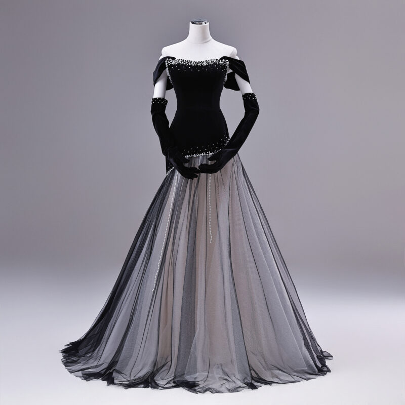 French-style aristocratic dress—suitable for evening parties and concerts formal dress