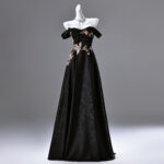 High-end embroidered formal gown