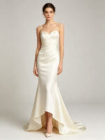 Simple white mermaid skirt formal dress