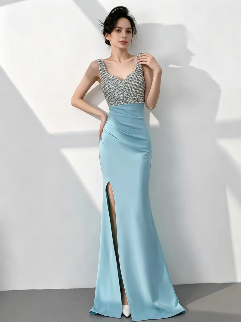 Elaborately Embellished Form-Fitting Gown
