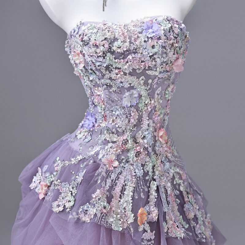 High-end multi-layered designer gown