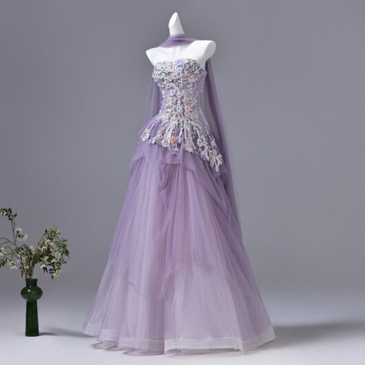High-end multi-layered designer gown